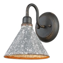 Golden 0877-1W ABI-GV - Wry Lighting Jasper 1-light Wall Sconce in Antique Black Iron